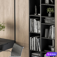 Office Furniture Wardrobe and Table - Home Office 36 3D Model Vray, Corona