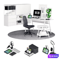 Utespelare Nordic Desk 3D Model Vray, Corona