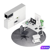 Utespelare Nordic Desk 3D Model Vray, Corona