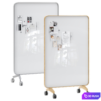 Lintex Frame Mobile double-sided glassboard with a bentwood frame