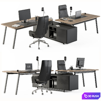 Employee Set Wood and Black - Office Furniture 270