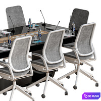 Conference table 23 3D Model Vray, Corona
