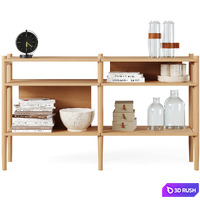 Bookcase HOLTON by Rowico Home 3D Model Vray, Corona