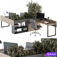 Employee Set - Office Furniture 348 3D Model Vray, Corona