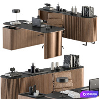 Manager Desk - Office Furniture 393 3D Model Vray, Corona