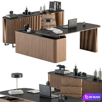 Manager Desk - Office Furniture 393 3D Model Vray, Corona
