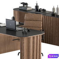 Manager Desk - Office Furniture 393 3D Model Vray, Corona