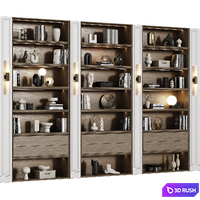 Neoclassical modular shelving unit 01 3D Model Vray, Corona