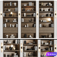 Neoclassical modular shelving unit 01 3D Model Vray, Corona