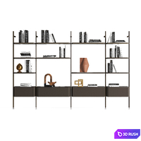 Radice bookcase by Natuzzi Italia 3D Model Vray, Corona
