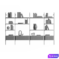 Radice bookcase by Natuzzi Italia 3D Model Vray, Corona