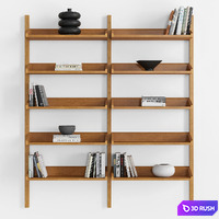 Mid Century Bookshelf 3D Model Vray, Corona