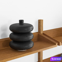 Mid Century Bookshelf 3D Model Vray, Corona