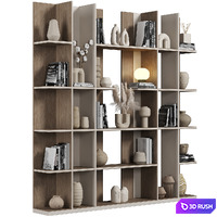 Cabinet with shelves 080 3D Model Vray, Corona
