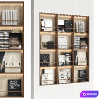 Bookshelf 01 3D Model Vray, Corona