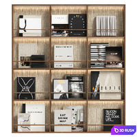 Bookshelf 01 3D Model Vray, Corona