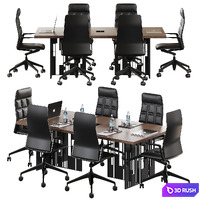Meeting table 3D Model Vray, Corona