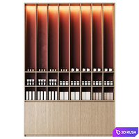 Cosmetics store cabinet with high shelves