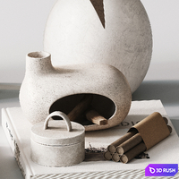 Decorative set H102 3D Model Vray, Corona