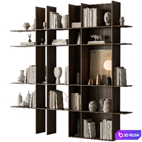 Shelves Decorative - Rack Set 19 3D Model Vray, Corona