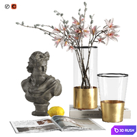 Table decor with Apollo 3D Model Vray, Corona