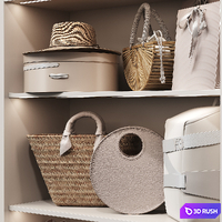 Shoe cabinet with filling for the hallway and wardrobe 002 3D Model Corona