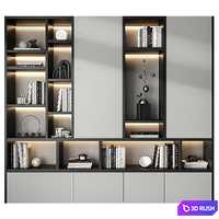 Bookcase 025 3D Model Vray