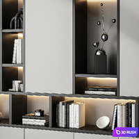 Bookcase 025 3D Model Vray