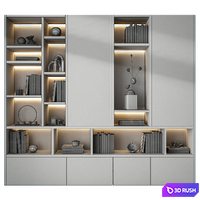 Bookcase 025 3D Model Vray