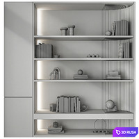 Bookcase 028 3D Model Vray
