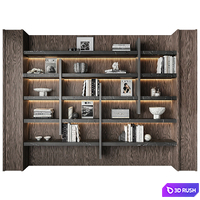 Bookcase 031 3D Model Vray