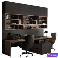 Employee Set - Office Furniture 676 3D Model Vray, Corona