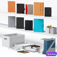 Office accessories 3D Model Vray