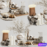 Decorative set 159 3D Model Vray, Corona