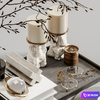 Decorative set 163 3D Model Vray, Corona