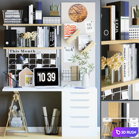 Decorative set Wallpaper 3 3D Model Vray