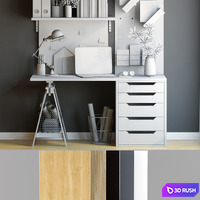Decorative set Wallpaper 3 3D Model Vray