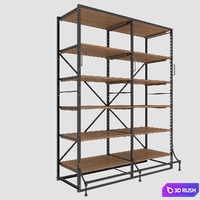 RH FRENCH LIBRARY SHELVING 3D Model Vray