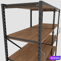 RH FRENCH LIBRARY SHELVING 3D Model Vray