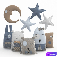 Pillows Toys 3D Model Vray
