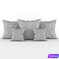 Decorative pillows 3D Model Vray