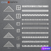 Shower channels, drainage ladders Alca Plast 3D Model Vray, Corona