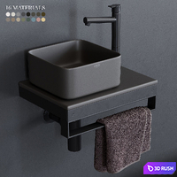 Ceramica Cielo Shui Comfort art. Milaq Square Washbasin 3D Model Corona