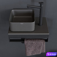 Ceramica Cielo Shui Comfort art. Milaq Square Washbasin 3D Model Corona