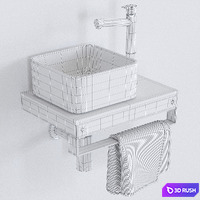 Ceramica Cielo Shui Comfort art. Milaq Square Washbasin 3D Model Corona