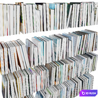 Books (150 pieces) 1-2-2 3D Model Vray