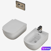 Laufen_ PALOMBA_bidet_toilet_Part 1 3D Model Vray