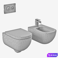 Laufen_ PALOMBA_bidet_toilet_Part 1 3D Model Vray