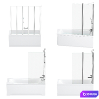 RAVAK set 54 bathtub set (10 °, Classic, Chrome, Campanula II) 3D Model Vray, Corona