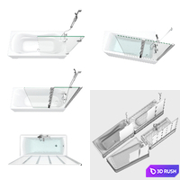 RAVAK set 54 bathtub set (10 °, Classic, Chrome, Campanula II) 3D Model Vray, Corona